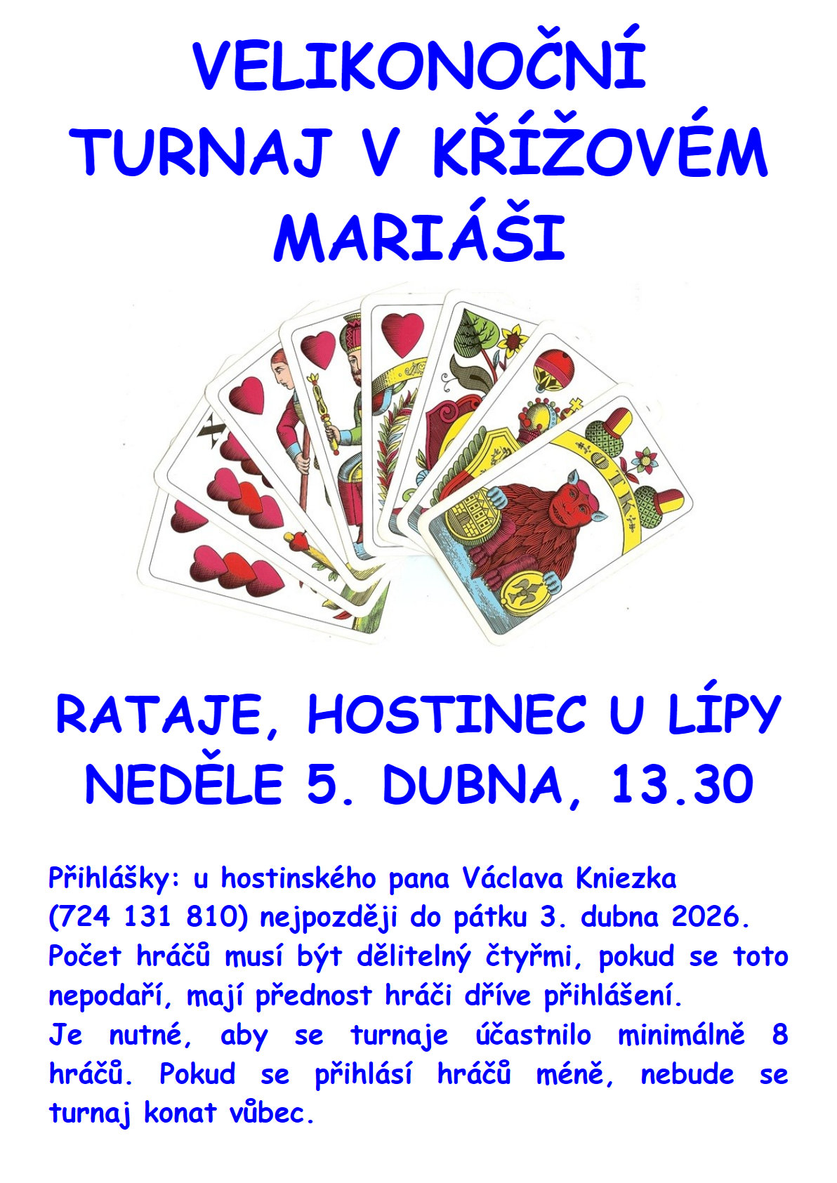 Velikonoční turnaj v křížovém mariáši